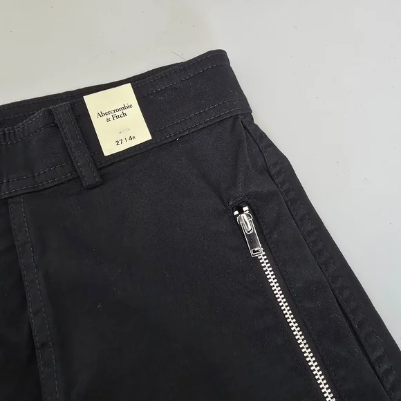 Abercrombie & Fitch Wide Leg Cargo Pants Women 27 Black NWT - Picture 9 of 9
